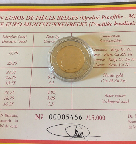 Moneta rara euro - moneta, belgio