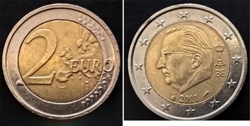 Belgio moneta euro con re - -,
