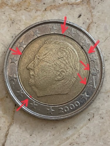 Moneta euro rara con - 2,